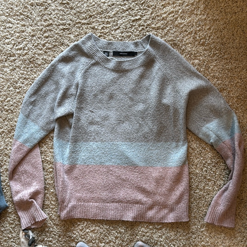 Vero Moda Pink Grey Blue Sweater